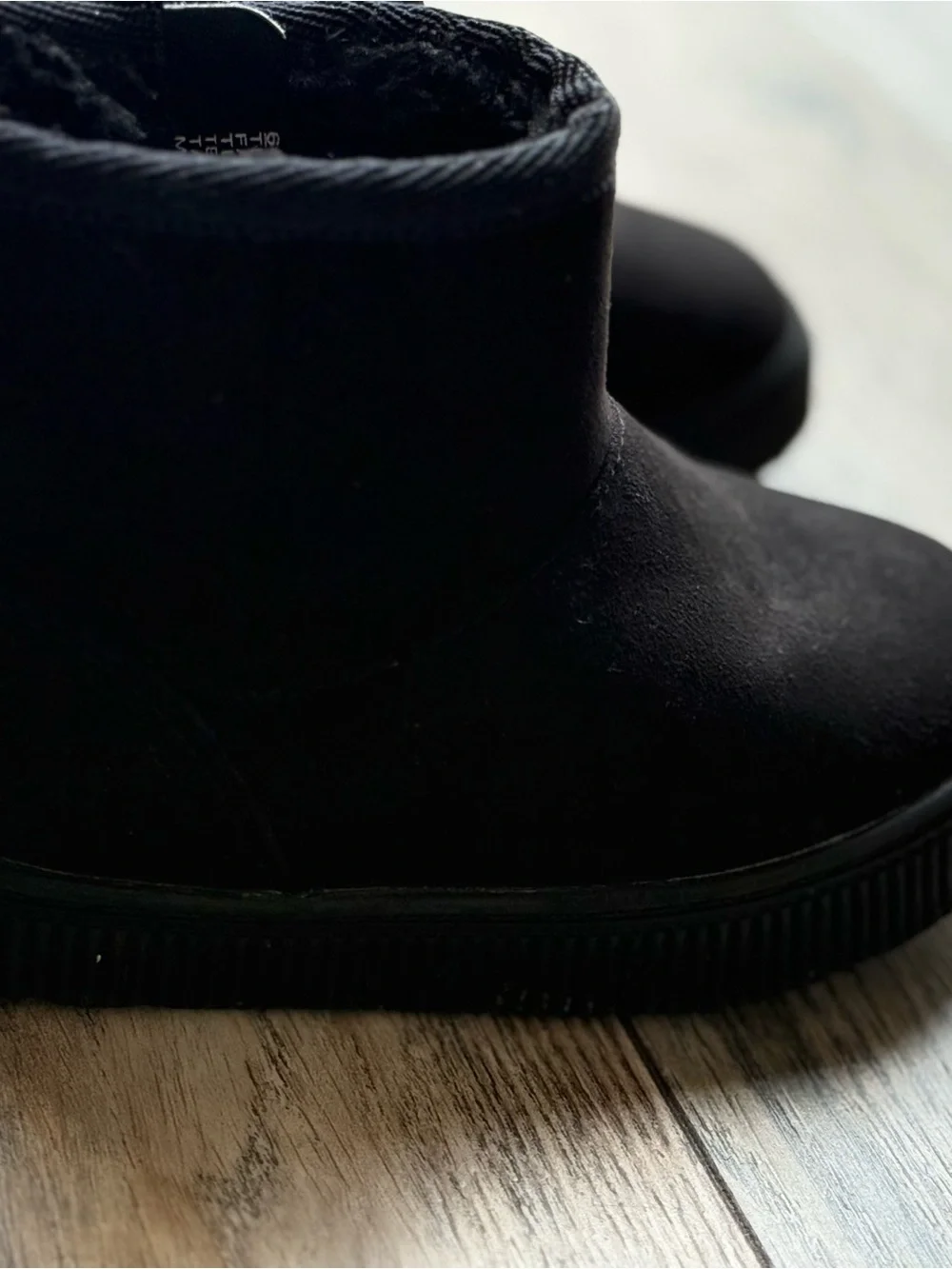 Cat & Jack Black Faux-Suede Kids Ankle Boots with Side Zipper